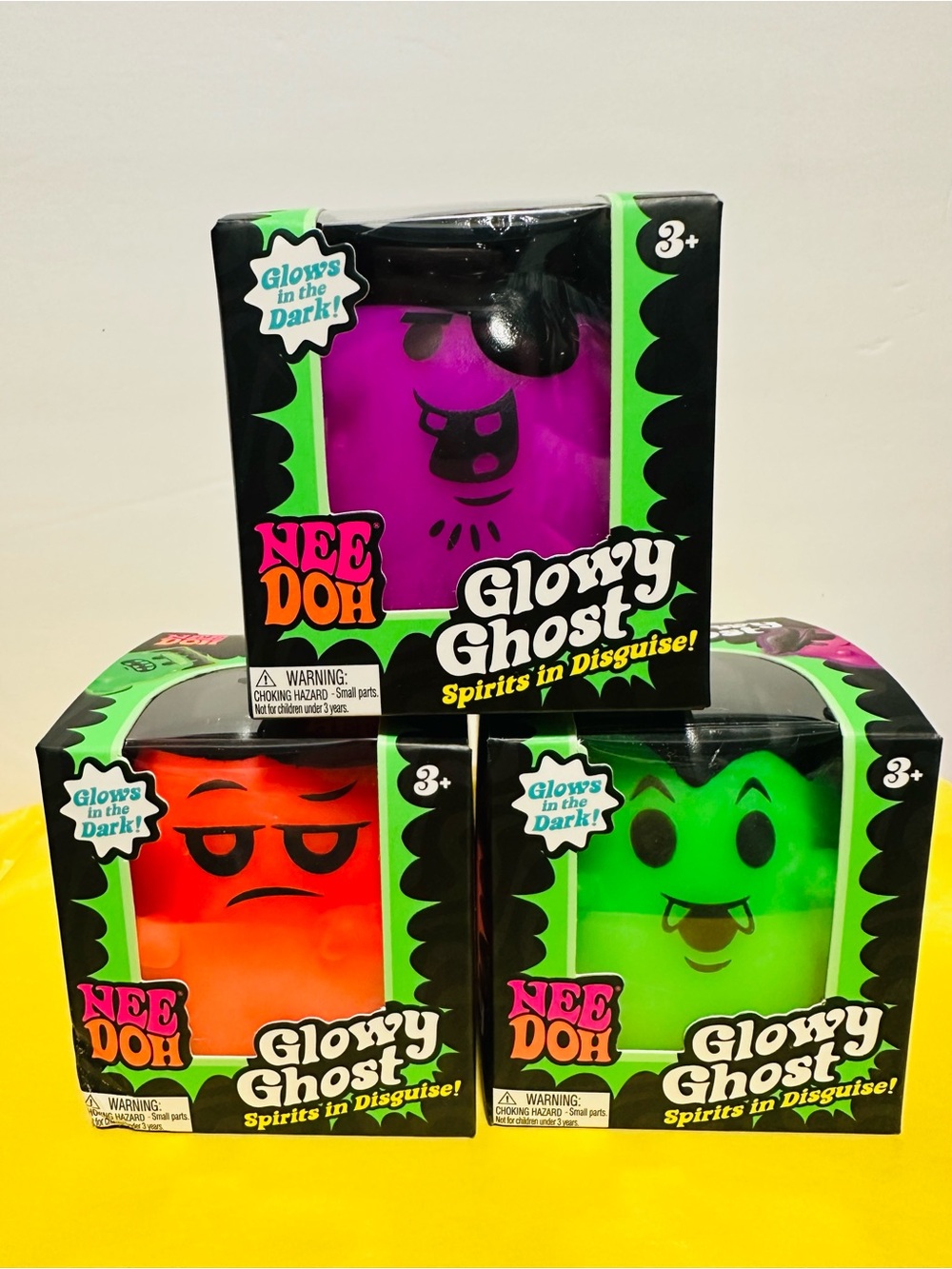 NeeDoh Glowy Ghost Squishy Toy - Purple, Orange, Green